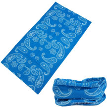 Нестандартный дизайн печати синий Пейсли многофункциональный бесшовные шарф-бандана с запахом